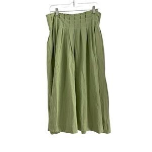 Free People Light Sage Mint Cotton A Line Full Long Midi Skirt Size Large NWOT